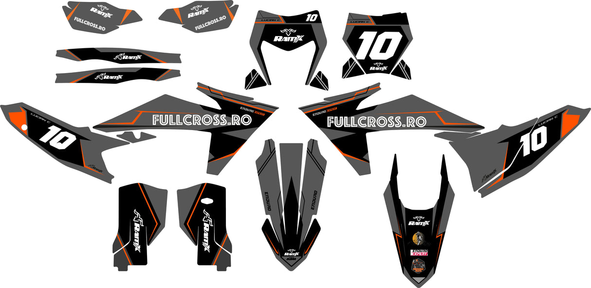 Kit Stickere "FULLCROSS" Personalizate KTM 2024+ 2T / 4T toate modelele