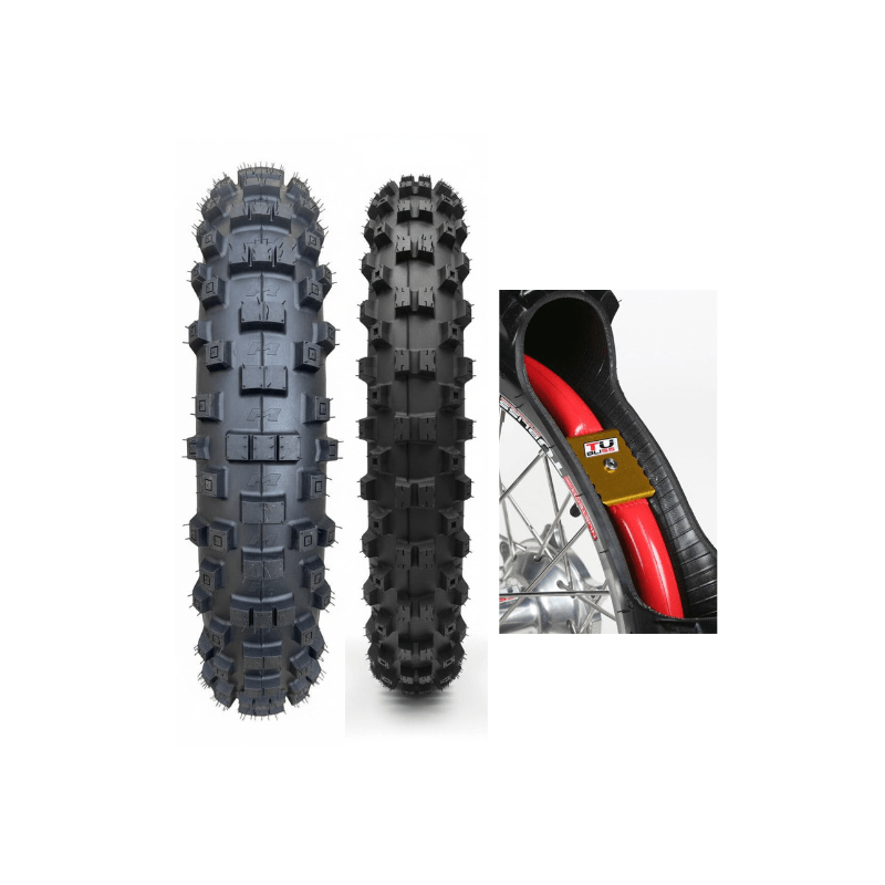 Pachet OBOR BULWARK 90/100-21 + OBOR E81 EXTREME 140/80-18 + Tubliss System 18'' REAR Wheel ENDURO
