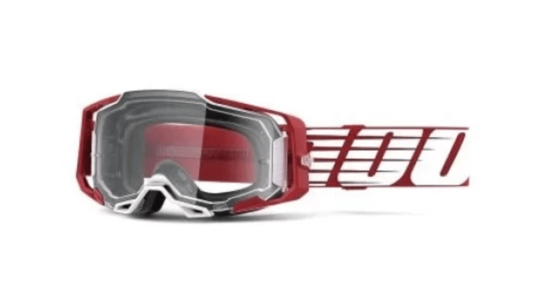 100% ARMEGA Goggle Oversized Deep Red Clear Lens