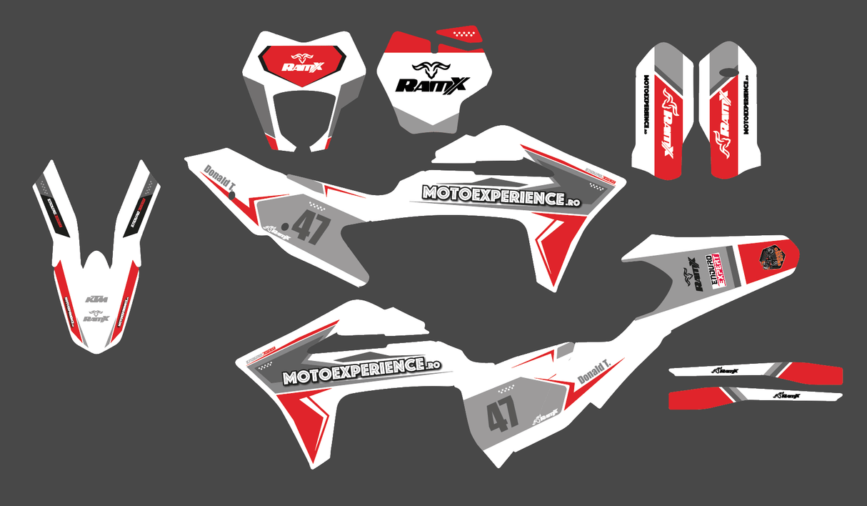 Kit Stickere Personalizate GASGAS EC/MC 2021-2023 2T / 4T - Alb