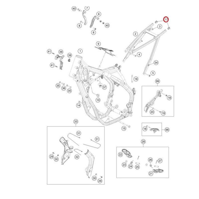 Capac semicadru KTM EXC-F 250/350/450/500 '19-'23/SX 125/150/250 '19-'22 79103002010