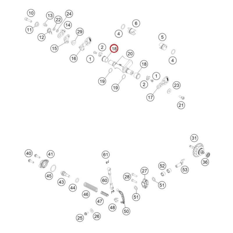 Bucsa Clapeta Evacuare KTM SX/EXC, Husqvarna, GasGas 2016-2026 - 50437023100