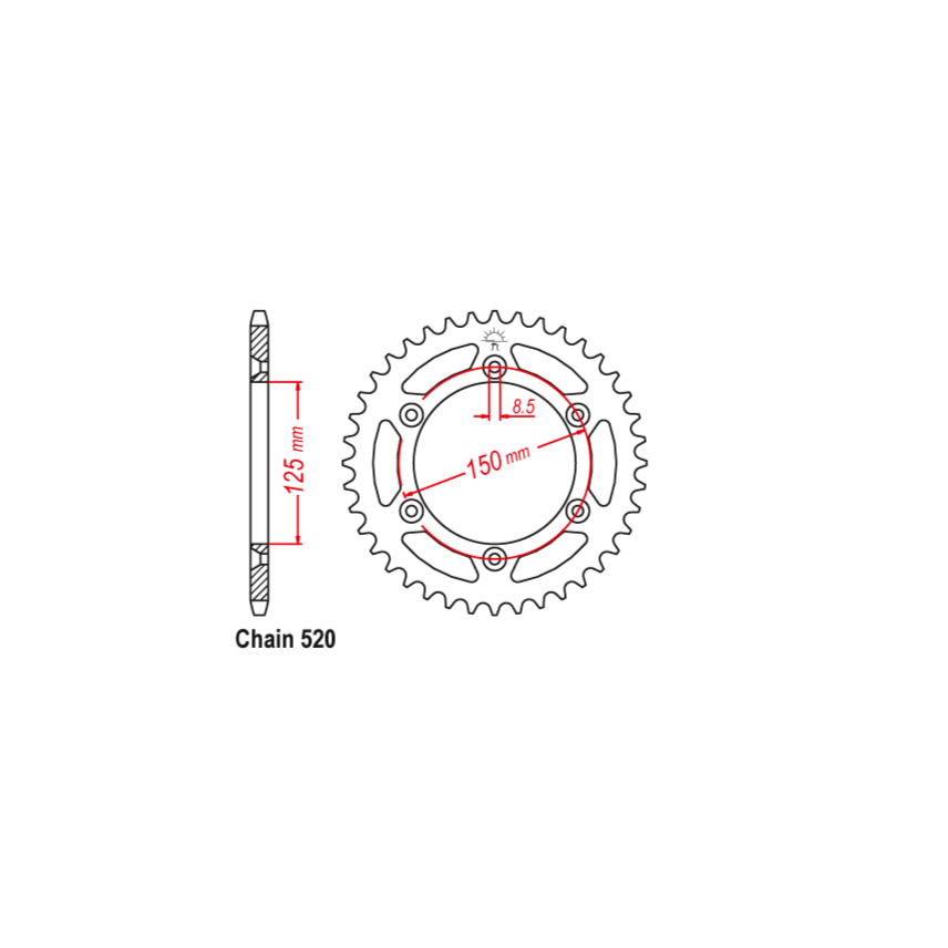 Pinion spate KTM/Husqvarna / Husaberg '90-'25 silver (51 dinti) aluminiu Enduro Expert