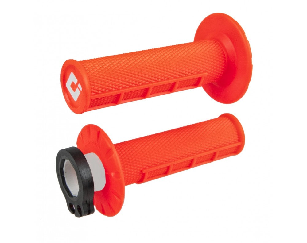 ODI MX V2 Half-Waffle Lock-On Grips Fluo Orange H36HWO