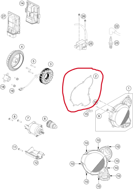 Garnitura Capac Aprindere KTM/HUSQVARNA/GAGAS 2024+