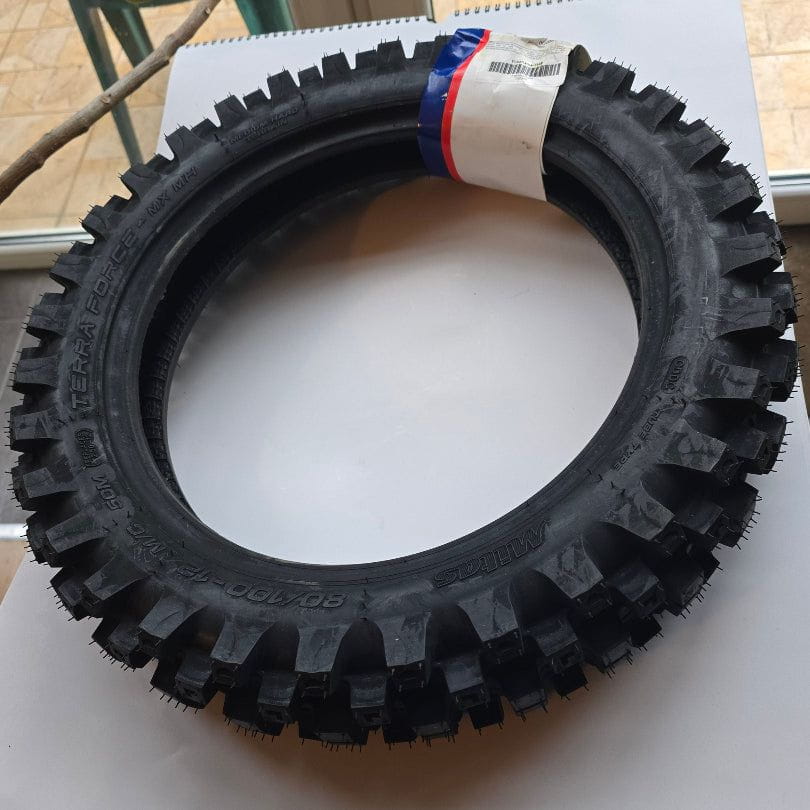 Cauciuc Anvelopa 80/100-12 MITAS TERRA FORCE-MX (dunga Rosie si Verde) MEDIU