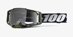 100% ARMEGA SOLEDAD GOGGLES - CLEAR LENS - BLACK/GREEN