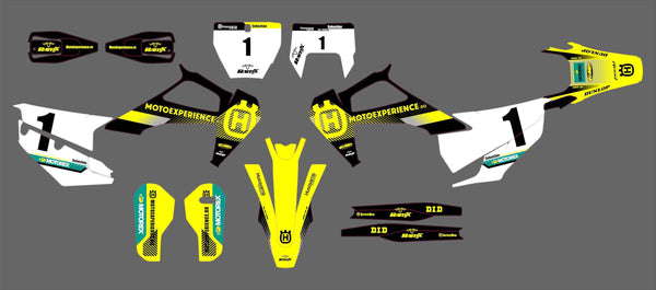 Stickere Negru-Alb-Galben pentru Husqvarna 2020-2023 2T/4T