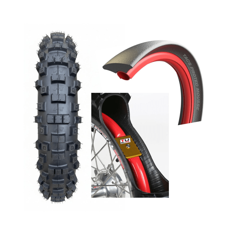 Pachet Tire OBOR E81 Extreme 140/80-18 + Half Mousse Tacs Protect + Tubliss System 18'' REAR Wheel ENDURO