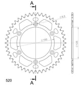 Supersprox Rear sprocket 46 Teeth (46T) KTM/Husqvarna/GasGas 1990-2026 Aluminium 520 dimensions
