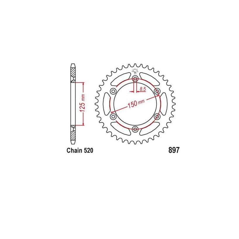 Pinion spate 90'-'25 KTM/Husqvarna/Husaberg Aluminiu 47 dinti Enduro Expert 89747RSEE