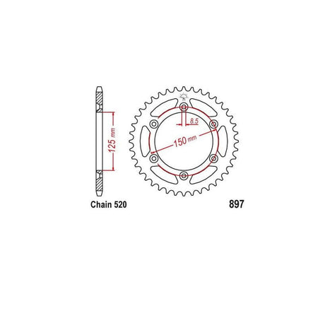 Pinion spate 90'-'25 KTM/Husqvarna/Husaberg Aluminiu 47 dinti Enduro Expert 89747RSEE