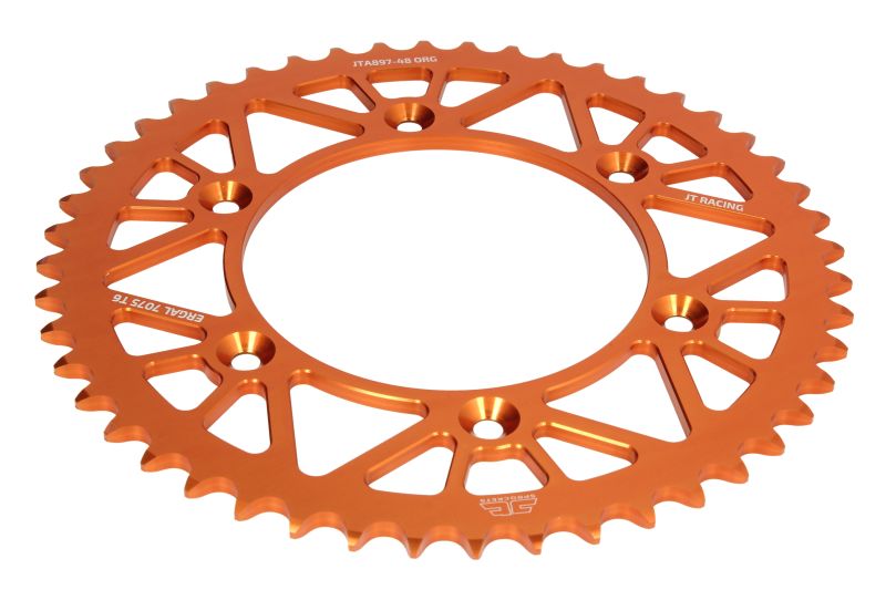Pinion spate 90'-'25 KTM/Husqvarna/GasGas Aluminiu 48 dinti JT Aluminiu Portocaliu
