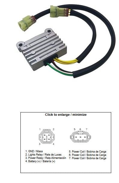 DZE Voltage Regulator KTM 125/150/250/300/350/450/400 EXC/EXC-F/XC/XC-W/XCF-W '17-'23; HUSQVARNA 150/250/300/350/450/501 FE/TE/TX '17-'23 (79611034000)