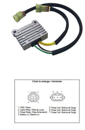 DZE Voltage Regulator KTM 125/150/250/300/350/450/400 EXC/EXC-F/XC/XC-W/XCF-W '17-'23; HUSQVARNA 150/250/300/350/450/501 FE/TE/TX '17-'23 (79611034000)