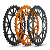 JT Rear sprocket 50T KTM/Husqvarna/GasGas — Aluminium black, orange and alu-steel hybrid graphite